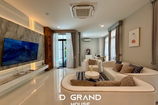 ขาย/ให้เช่า บ้านหรู 𝗡𝗮𝗻𝘁𝗮𝘄𝗮𝗻 พระราม 𝟵 กรุงเทพกรีฑาตัดใหม่ บ้านแปลงมุม ติดสวน แต่งสวย พร้อมสระว่ายน้ำ